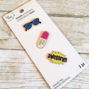 Set of 3 Enamel Pins Sunglasses-Chill Pill-Awesome